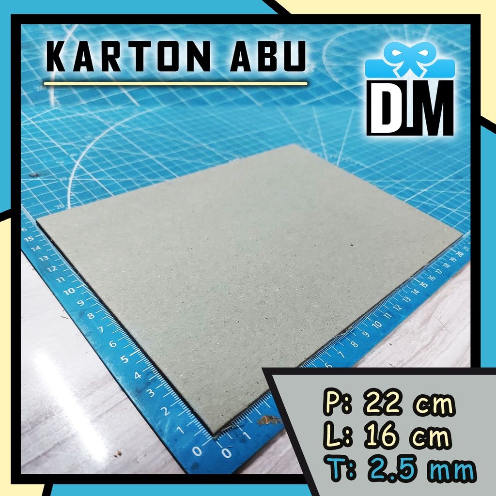 Karton Abu 22 x 16 cm / 22x16 cm / 22x16cm / 220x160 mm Papan MDF Abu Duplex Tebal 2.5mm