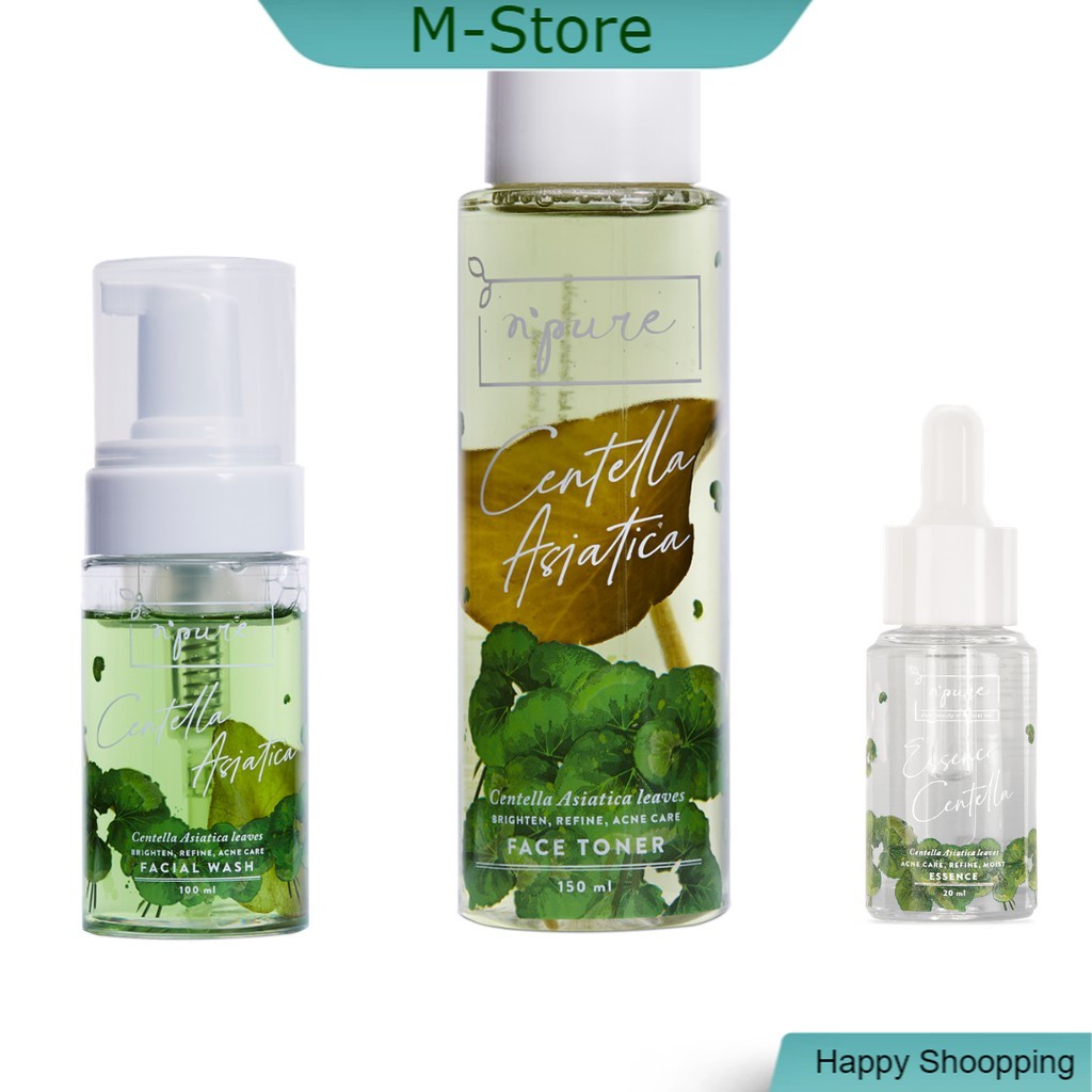 Npure Paket Face Wash + Toner + Essence (Cica / Acne Series)