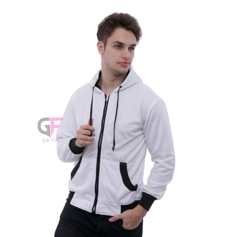 GIOFLO Jaket Gaul Pria Terbaru Cowok Keren Putih / JAK 2289