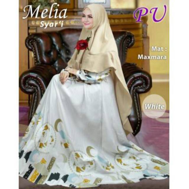 MAXI MELIA SYARI ORI PU - MAXI SYARI SIZE JUMBO - MAXI DRESS MUSLIM MAXMARA PREMIUM