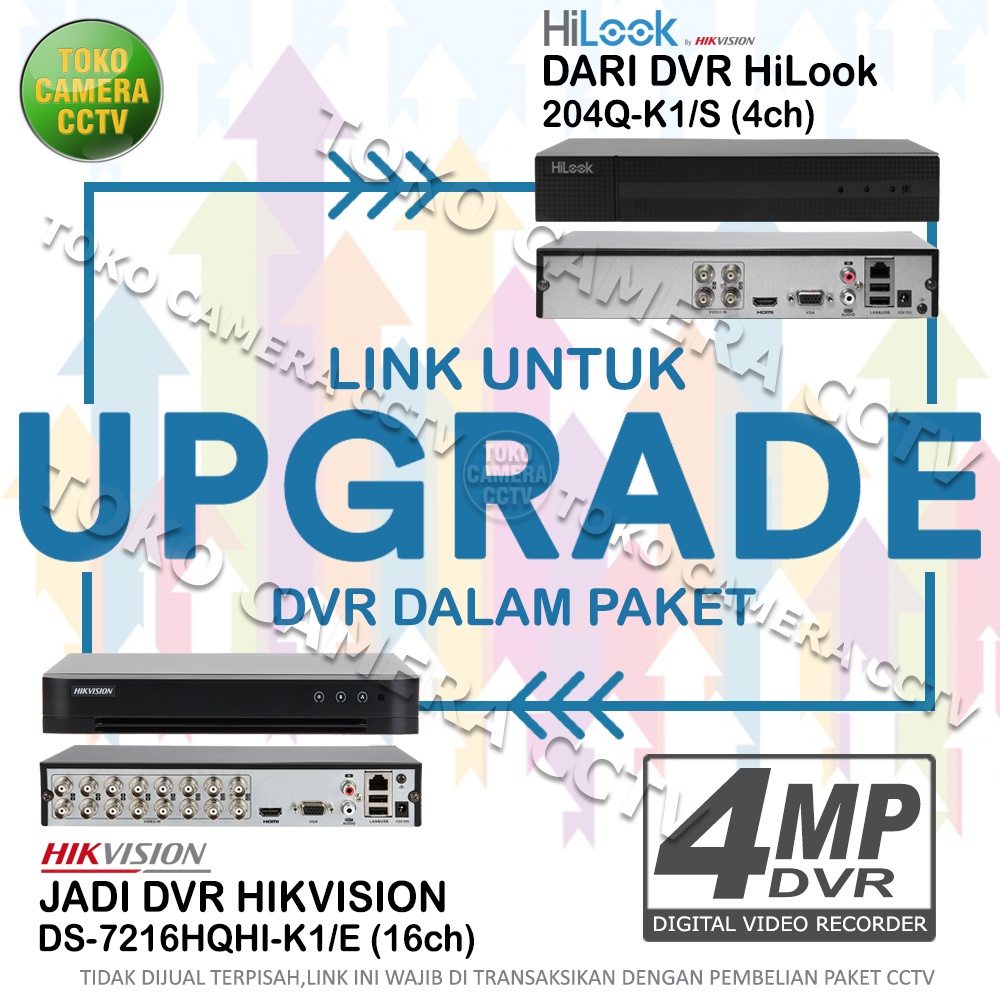 UPGRADE DVR HILOOK 4 MENJADI 16 CHANNEL 4MP