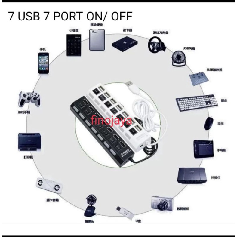 Hub 7 USB 7 Port On / Off