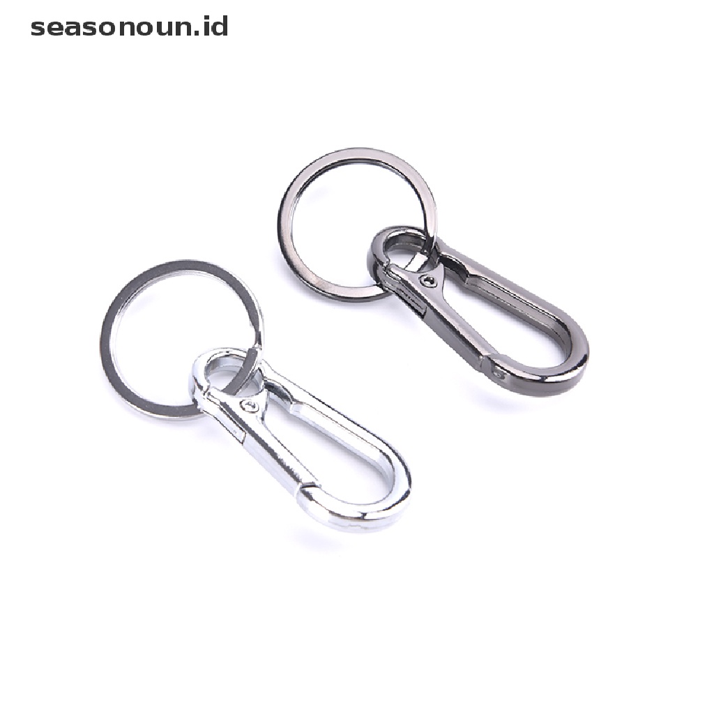 【seasonoun】 2pcs Stainless Steel Keychain Buckle Anti-lost Waist Belt Clip Keyring Buckles .