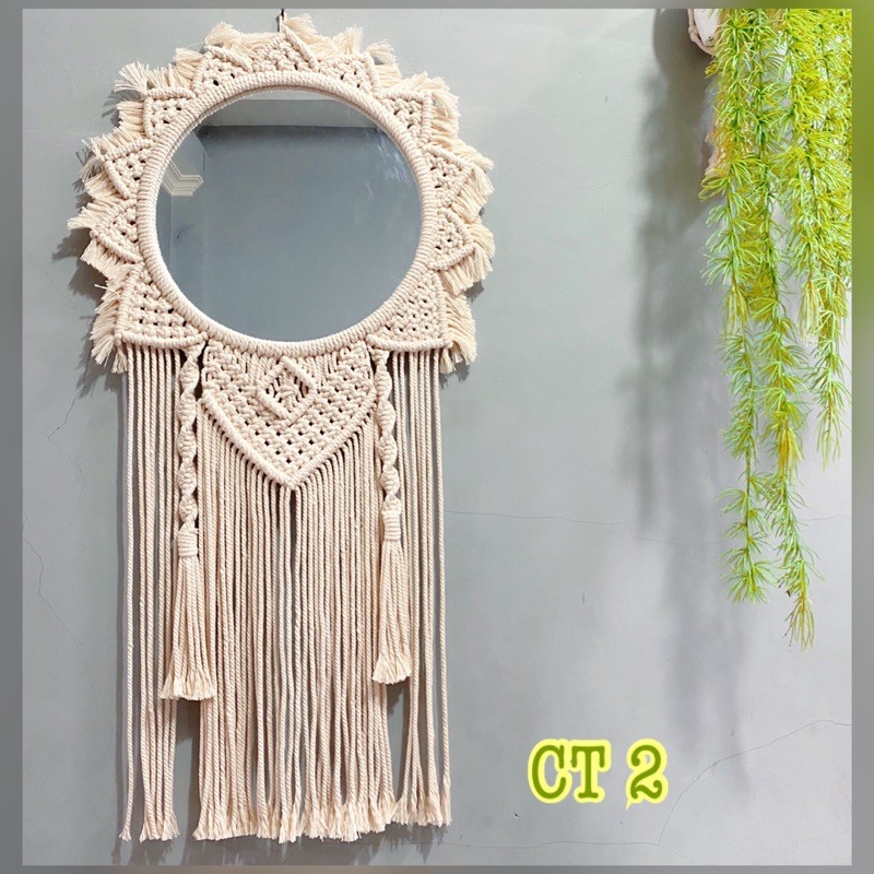 cermin macrame aesthetic rajut