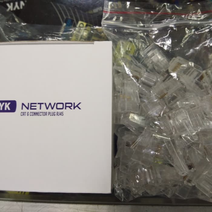 Konektor Rj45 Lan Cat 6 Isi 50pcs NYK Original - Rj 45 Satu Kotak Isi 50Pcs Untuk Cat6 Original NYK