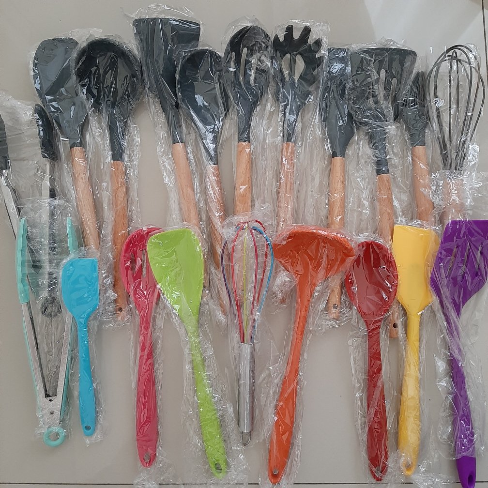 Sillicone Utensil Set 10 Pcs / Peralatan Masak Sutil Spatula Silikon Dapur