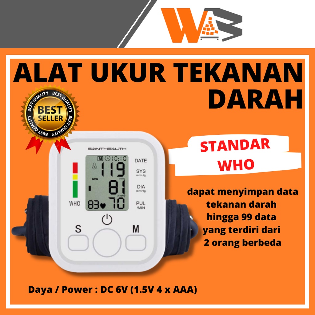 COD Tensimeter Digital Alat Tensi Darah Digital Pengukur Tekanan Darah Digital Sphygmomanometer With Voice Dengan Suara D01