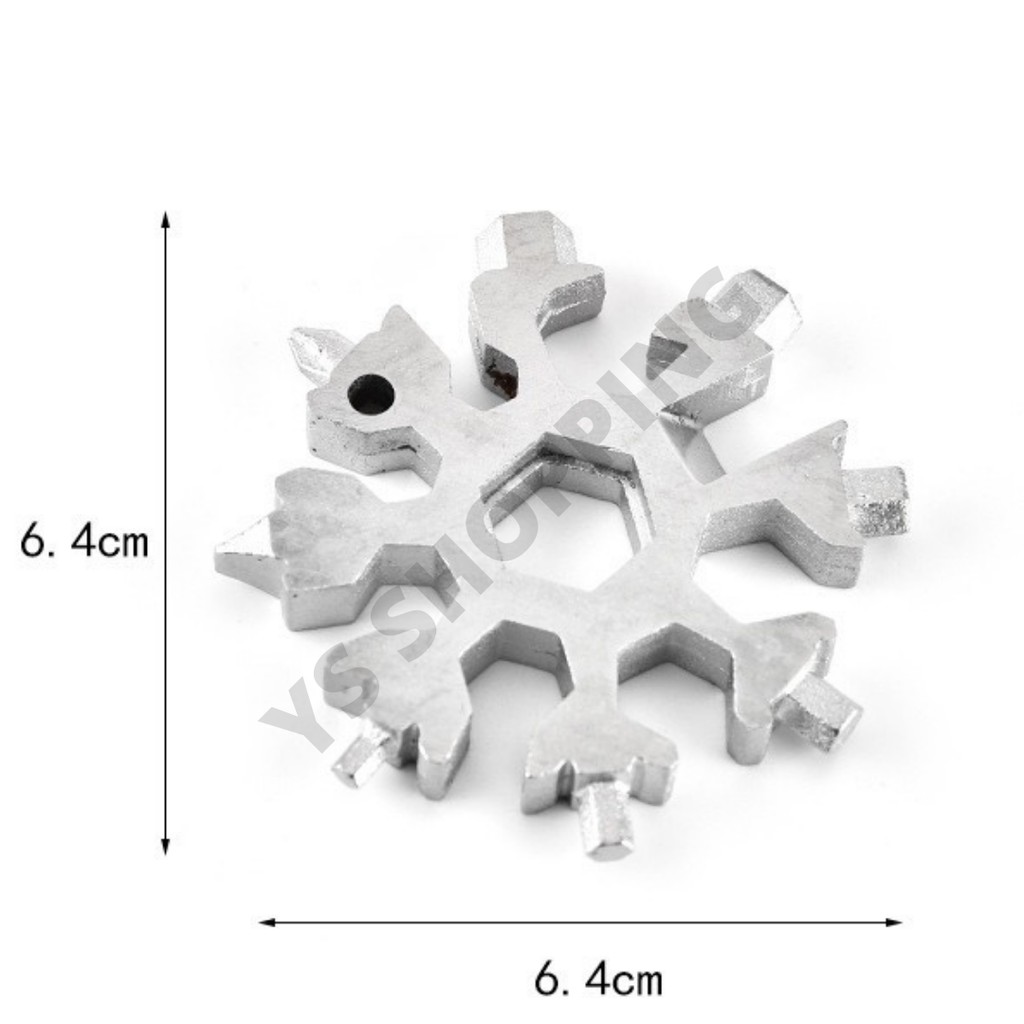 Kunci 18 in 1 Bentuk Snowflake / Kunci Pembuka Botol / Kunci Hex / Kunci Multifungsi / Alat Pembuka Serbaguna