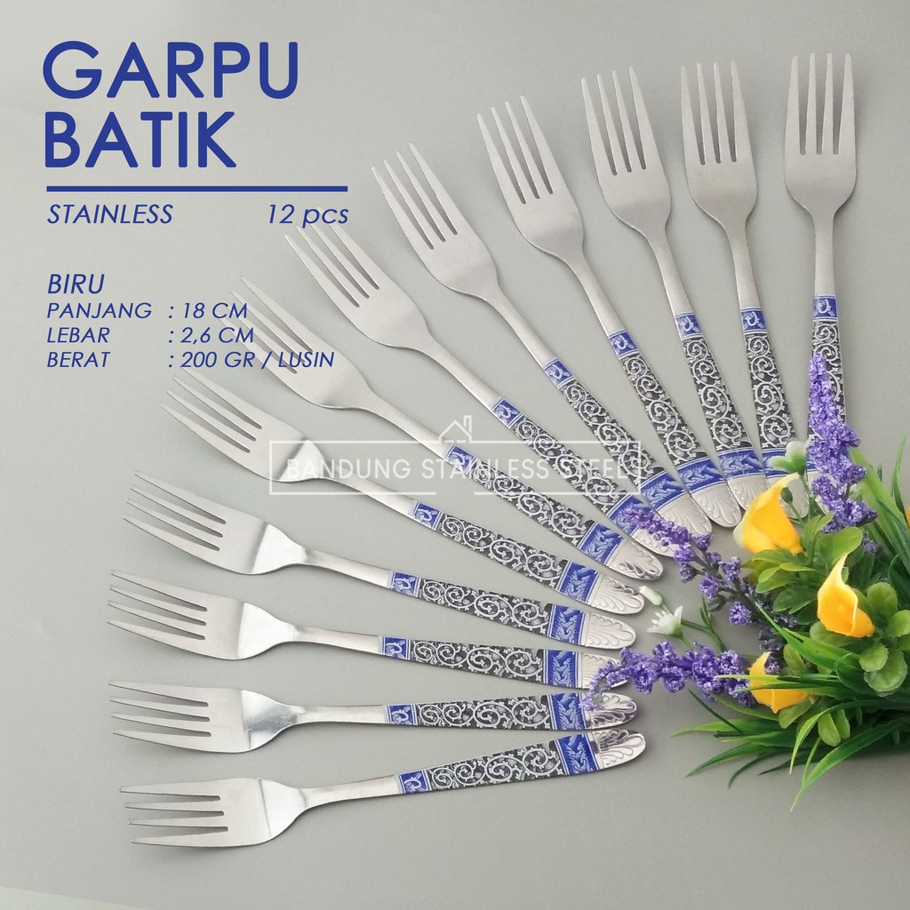 murah 12 pcs sendok Batik garpu batik stainless steel / Sendok Tipis sendok makan