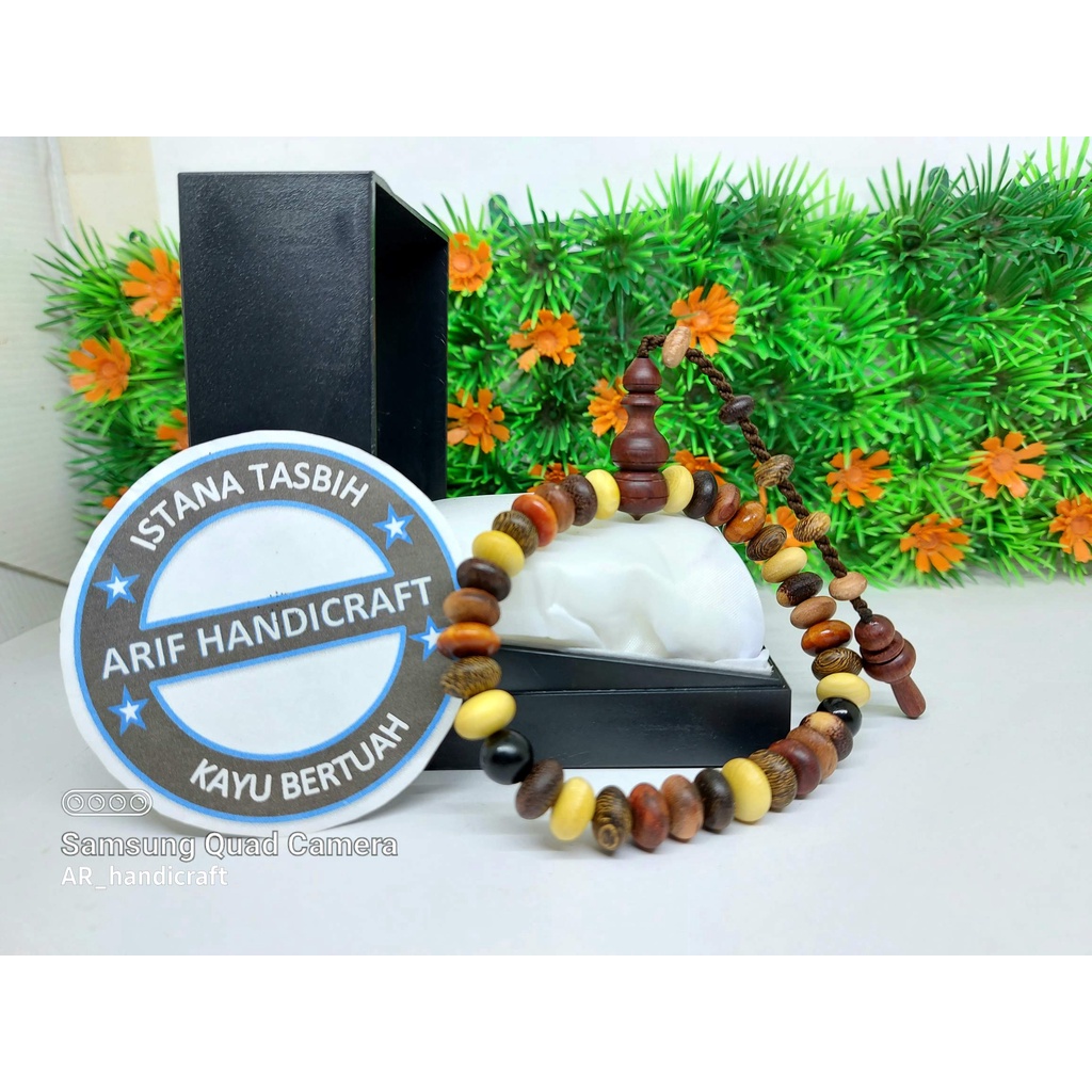 Tasbih 33 butir kayu bertuah kombinasi