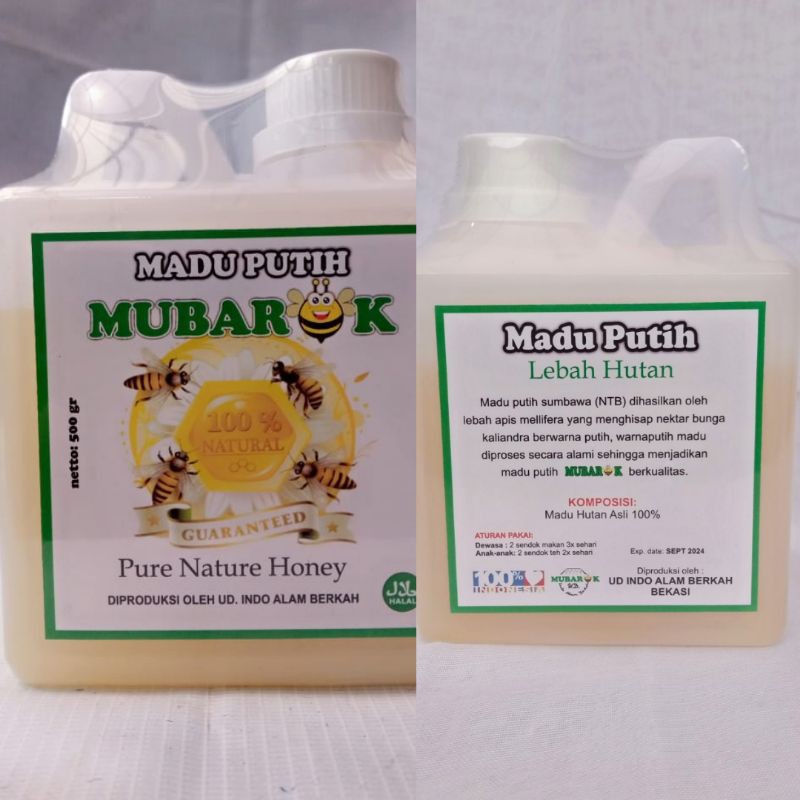 

Madu Putih Lebah Hutan Sumbawa 500gr di ambil dari nektar bunga kaliandra berwarna putih