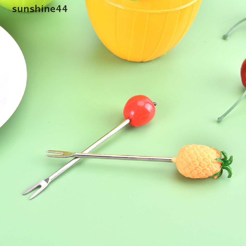 Sunshine 6pcs Tusuk Buah / Kue / Dessert Untuk Pesta Anak