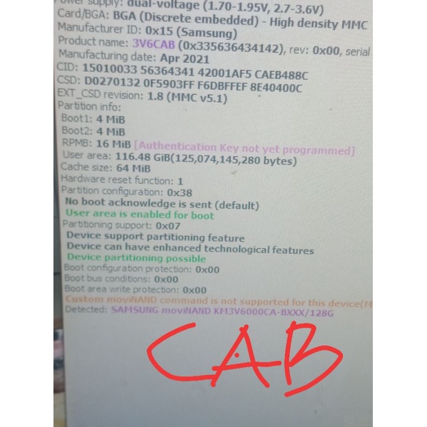EMMC KM3V6001CA BGA 254 6/128GB CLEAN RPMB