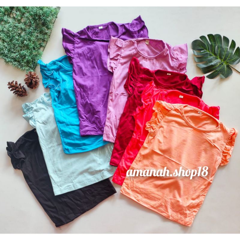 Kaos Anak Cewek Polos Kaos Anak Perempuan Polos Kaos Ruffle Tee