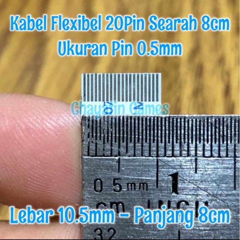 Kabel Flexibel 20 Pin Halus Searah Panjang 8cm - Ukuran Pin 0,5mm