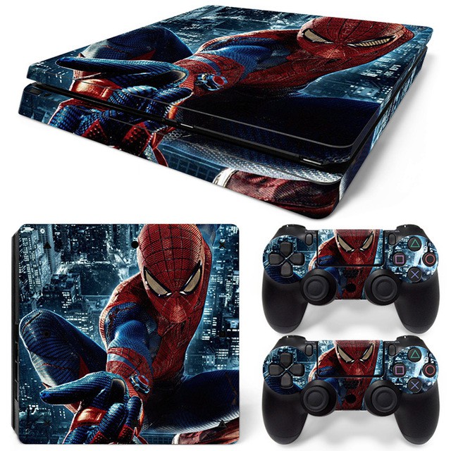 Garskin PS4 Slim & 2 Stick Motif Spiderman - Gambar bisa custom sesukamu
