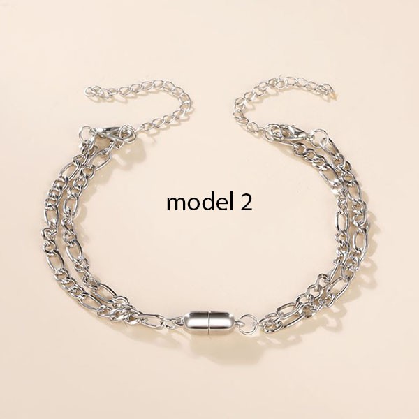 gelang couple simple stainless steel magnet couple bracelet jge100(1H4)