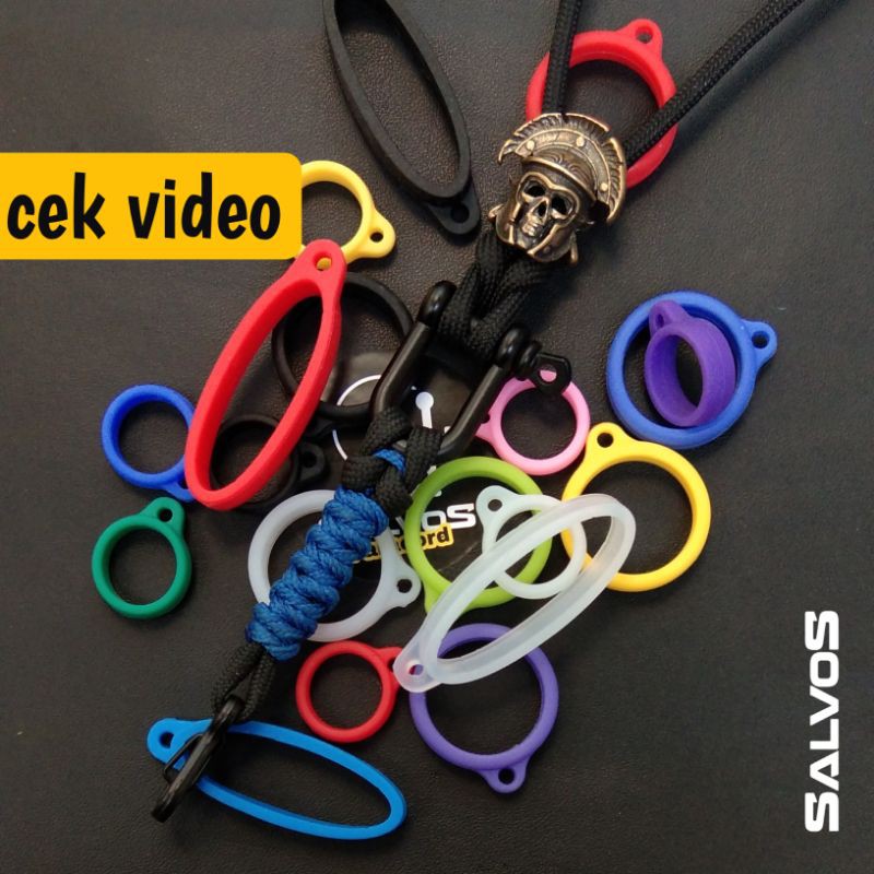 

8 warna Karet 13mm 20mm 40mm o ring rubber silicon aksesoris gantungan lanyard paracord