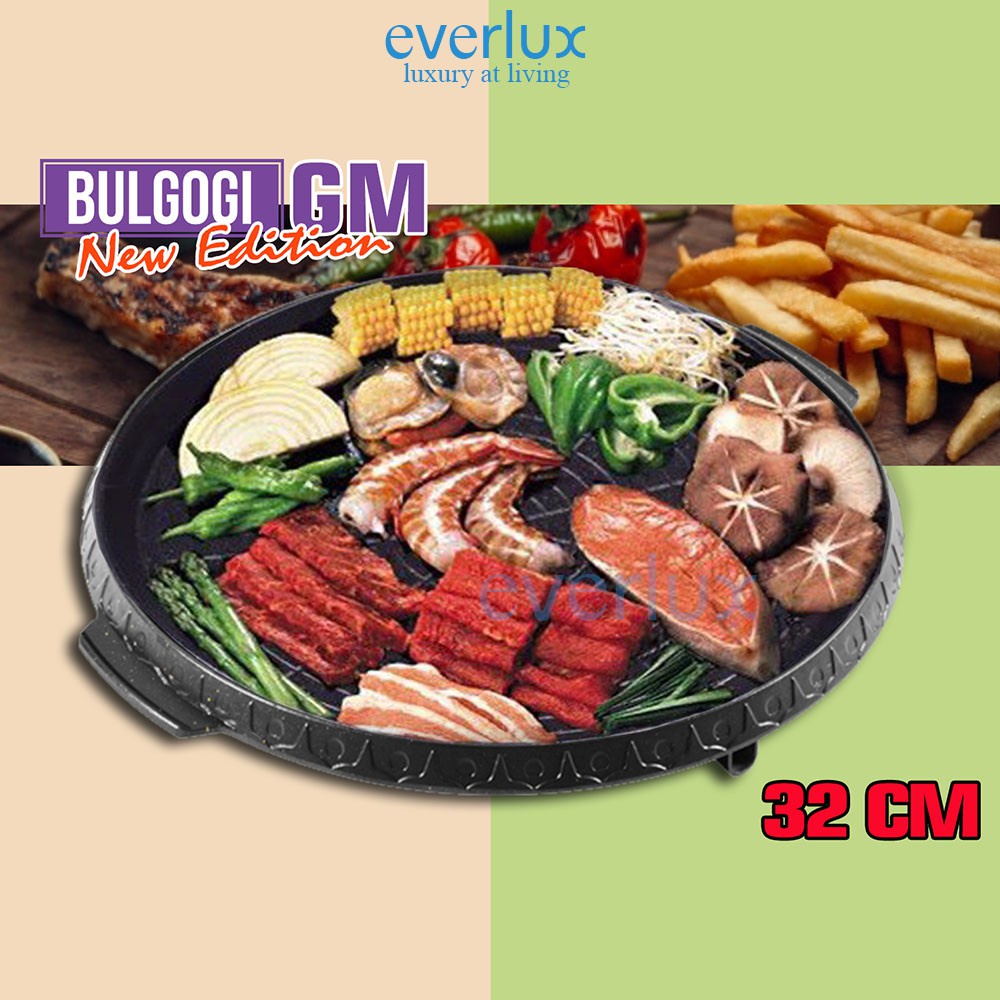 BARBEQUE BULGOGI PAN GM 2150 Pemanggang Grill Korea - Alat Panggang grillpan Anti lengket bulat