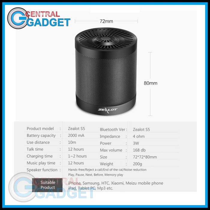 PROMO.. Speaker Bluetooth Super Bass Speaker Mini AUX Portable Original Zealot