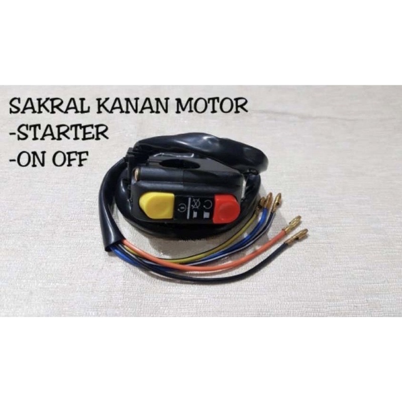 SAKLAR SAKRAL KANAN DOMINO TOMBOL ON/OFF + STATER UNIVERSAL KLX, CRF, NMAX, VIXION DLL