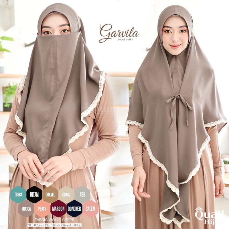 GARVITA QUAIL HIJAB PREMIUM HIJAB CADAR DAILY HIJAB CADAR