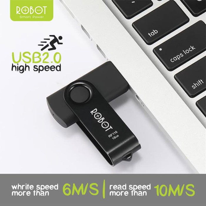 E_   Robot RF104 Flashdisk 4GB Rotatable U-Disk USB 2.0 With Package Garansi Original Resmi