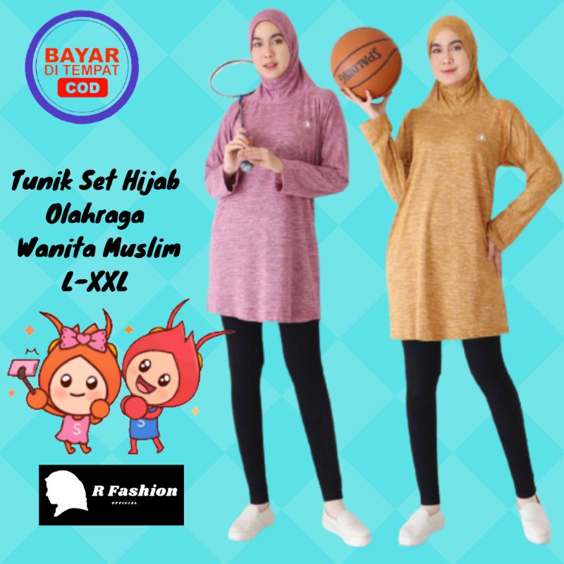 Tunik Hijab Set Sport Olahraga Wanita Muslim Trendy RF90231
