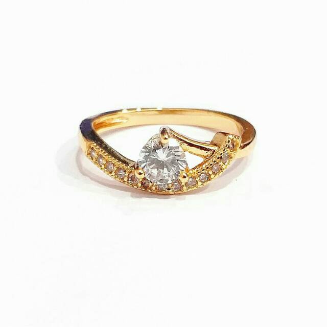 CINCIN + FREE Kotak Cincin Lapis emas UKURAN 17 mm 18 mm Permata Perhiasan imitasi 02 TUNANGAN NIKAH