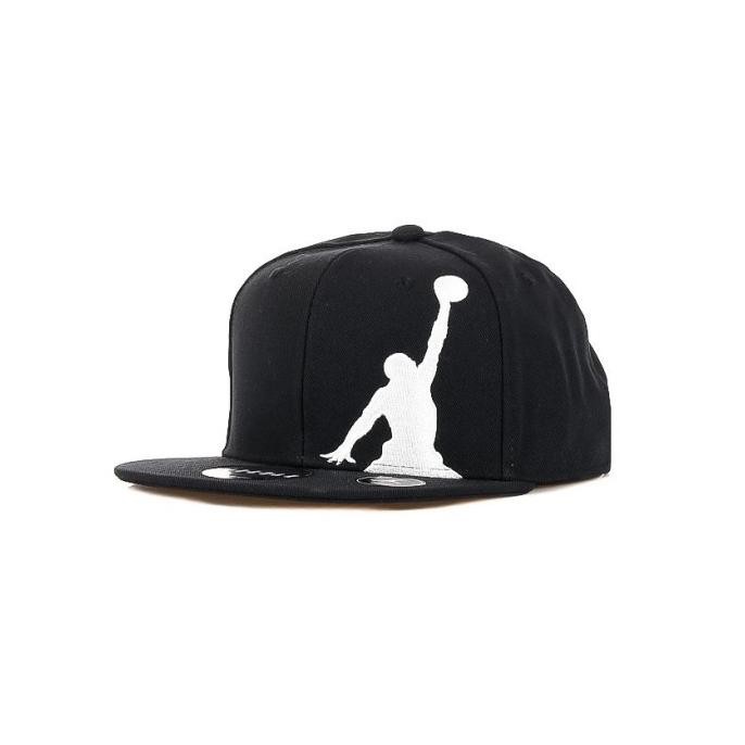 NIKE AIR JORDAN CROPPED HBR SNAPBACK YOUTH BLACK/WHITE ORIGINAL - Hitam, 3th - 15th