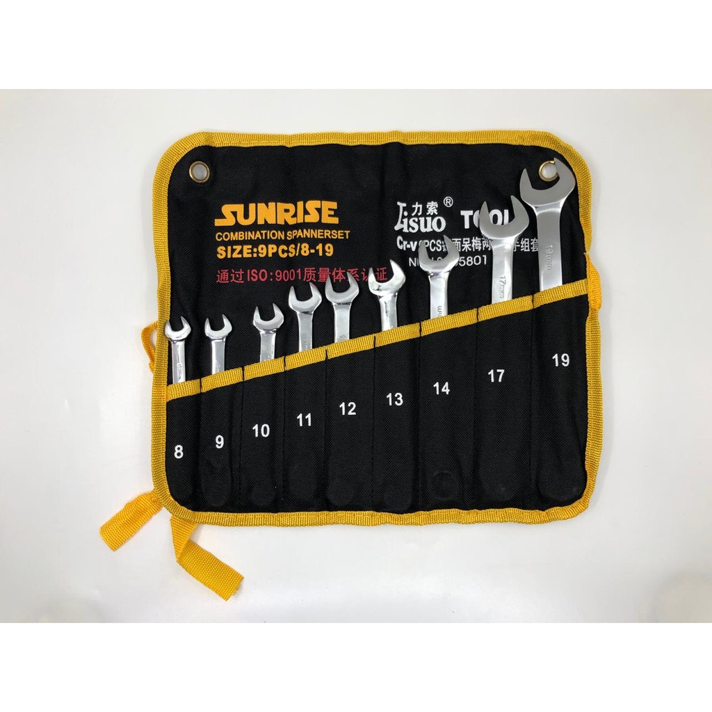 Kunci Ring Pas Set 8-19mm 9pc Hardened [SUNRISE]