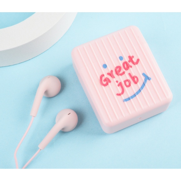 [E-251] Headset Earphone Bentuk Motif KOPER MOTIVASI Hidup / Set Earphone + Wadah Earphone Lucu KOPER TAS MINI