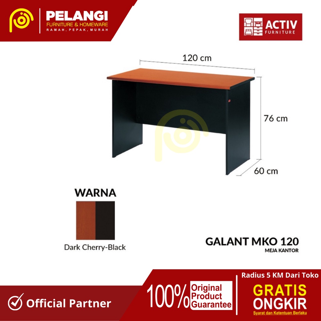 Meja Kantor Activ Galant MKO 120 | Meja Kerja | Meja Kantor | Meja Tulis | Meja Belajar