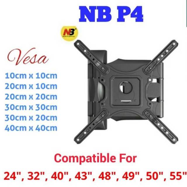 Bracket TV 55 50 49 45 43 40 33 INCH NB P4  UHD OLED LED PLASMA