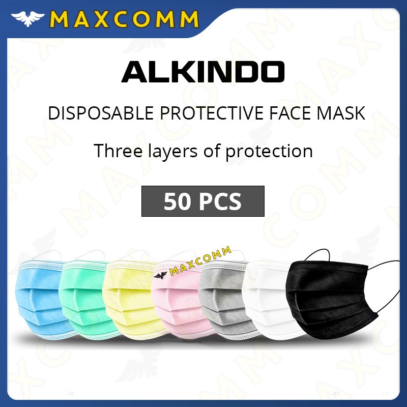 Masker Alkindo 3ply face mask Disposable masker isi 50pcs 1Box Non medical