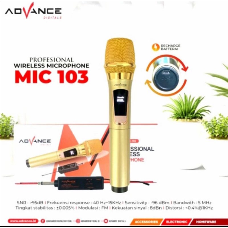 Mic Wireless Advance 103 Microphone Tanpa Kabel Suara Bening dan Kencang