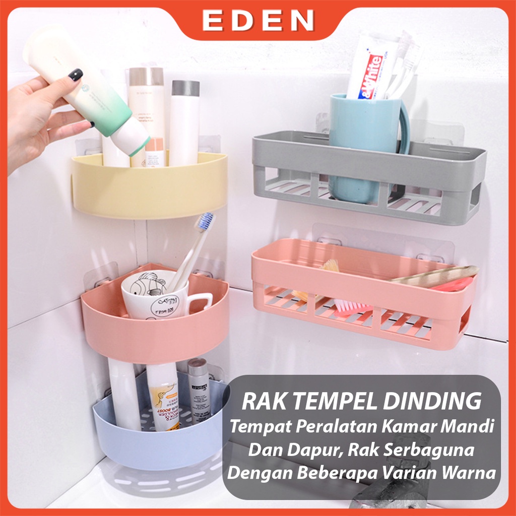 Rak dinding Kamar Mandi / Dapur Sudut Siku Tempel / Rak Holder