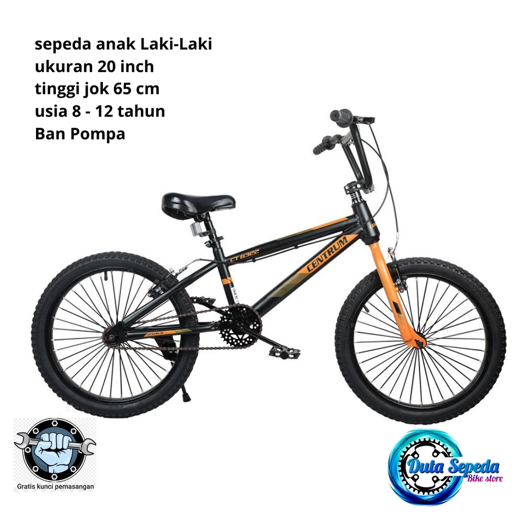 sepeda anak laki BMX usia 8 - 9 - 10 sampai 12 tahun-hitam caramel 6322