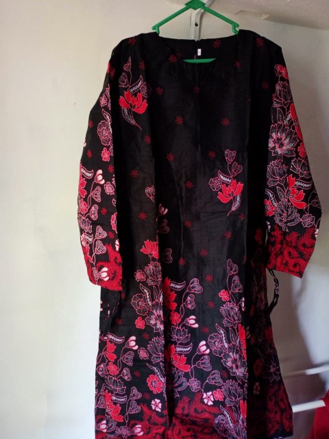 Promo 7.7 Couple Tunik Batik Motif Sakura Merah