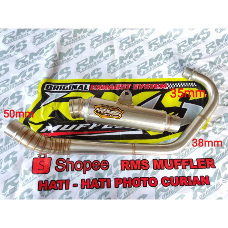 Knalpot RMS Muffler Original Kompetisi Megapro CB GL Tiger Leher paten roll bending