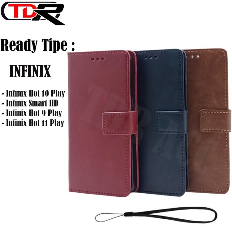 CASE INFINIX HOT 10 PLAY/HOT 11 PLAY/SMART HD/HOT 9 PLAY/INFINIX HOT 12I - CASE FLIP KULIT INFINIX