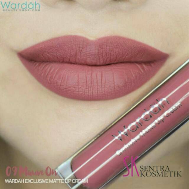 WARDAH exclusive matte lip cream 09 mauve on