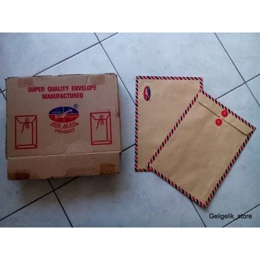 

(10 pcs) AMPLOP KERTAS COKLAT TALI AIR MAIL 310 FOLIO