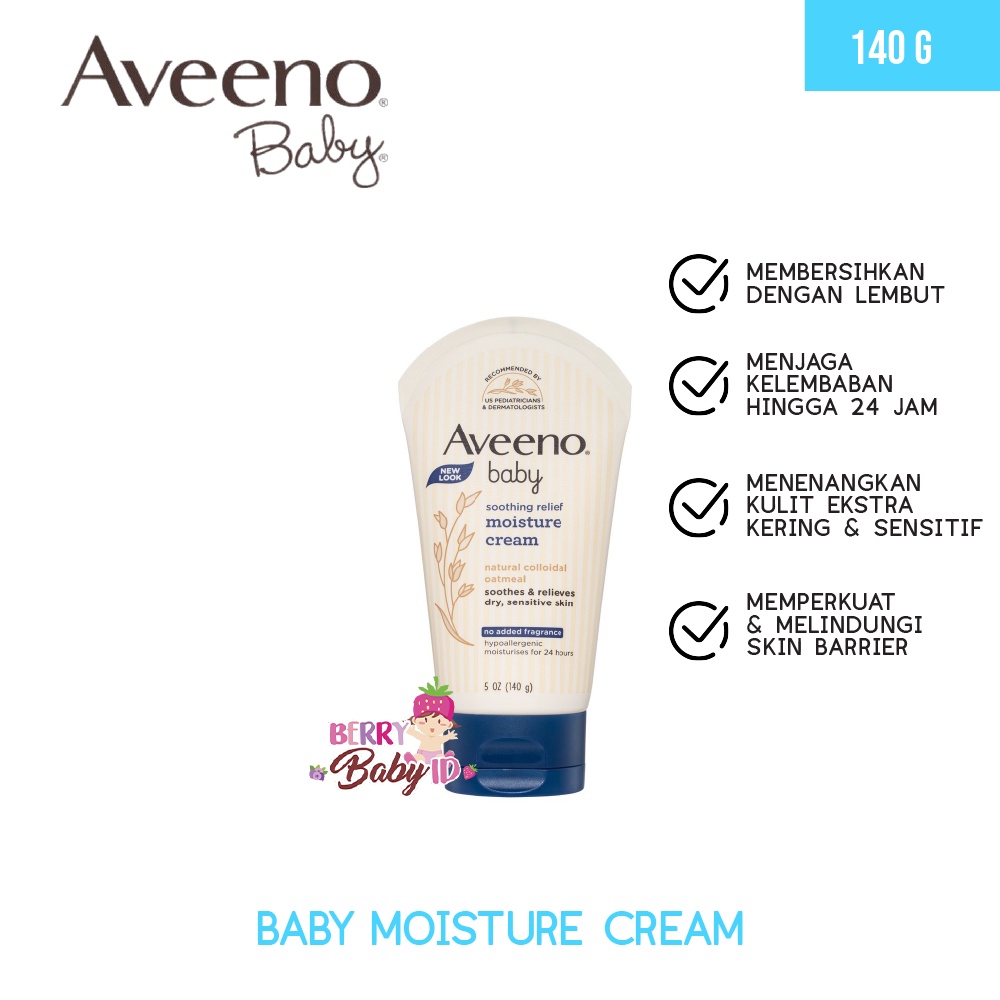 Aveeno Baby Soothing Relief Moisture Cream Krim Pelembab Kulit Bayi Berry Mart