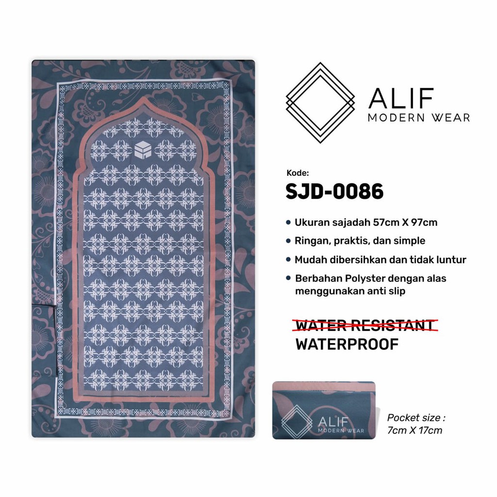 ALIF SAJADAH TRAVEL / SAKU / PORTABLE / WATERPROOF ( ALIF MODERN WEAR SJD-0086 )