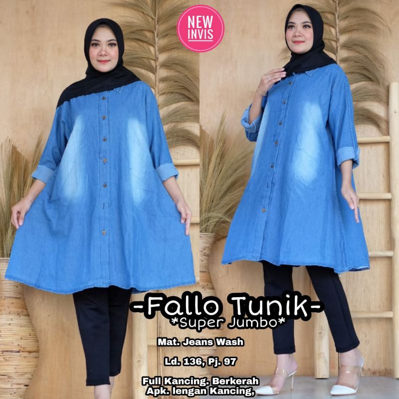 FOLLO TUNIK//TUNIK JUMBO//JEANS TUNIK