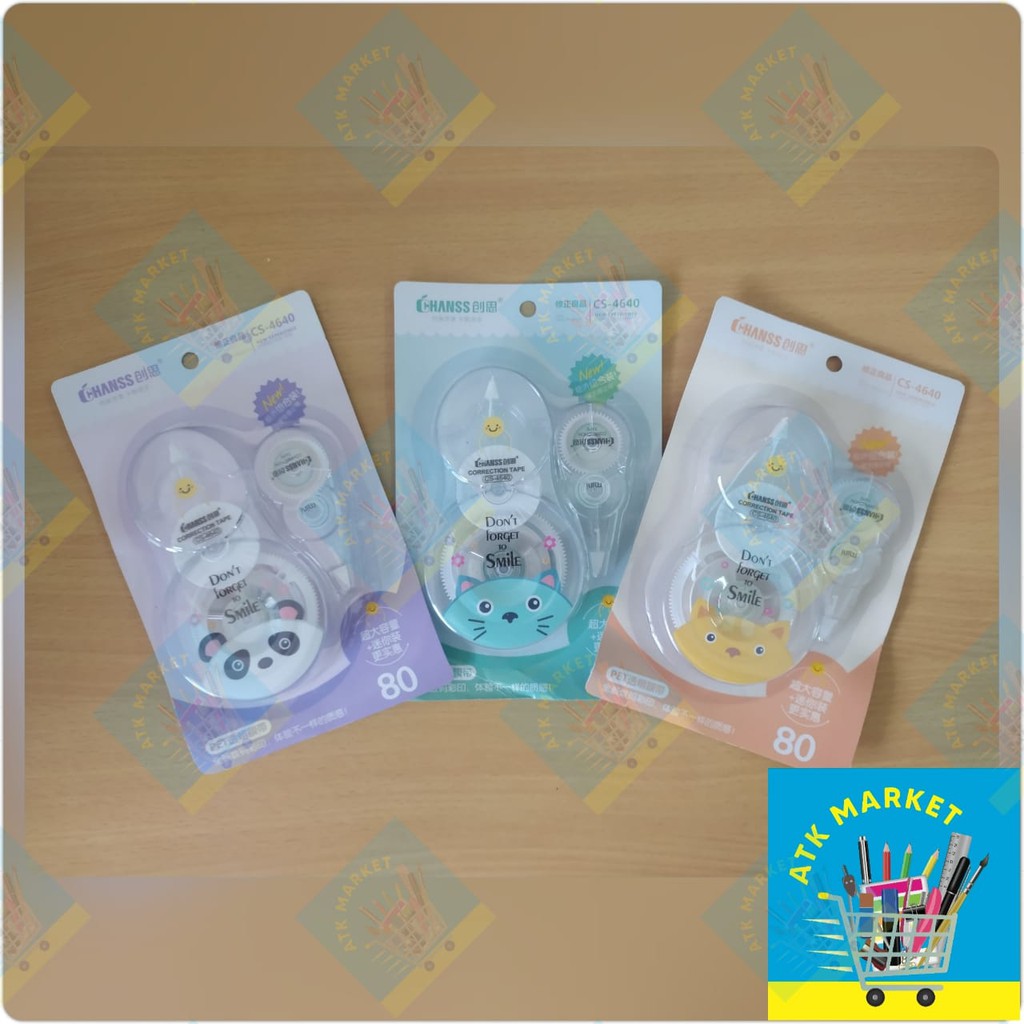 

TIP EX Kertas / Correction Tape isi 2 Pcs Tip Ex Besar & Kecil Karakter Animal CS4640