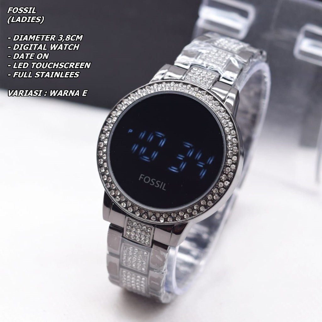 JAM TANGAN WANITA FASHION RANTAI BODY BULAT DIAMOND  TANGGAL AKTIF