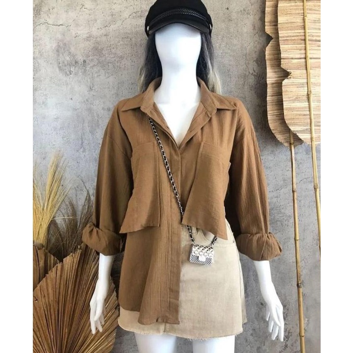 ALICE TOP MC Bahan CRINKLE PREMIUM LD 120 CM Atasan Kemeja Wanita Korean Style Atasan Cantik Model B