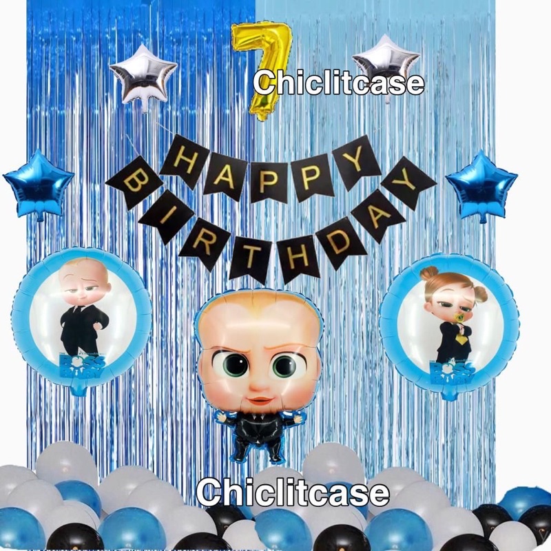 Paket dekorasi balon ulang tahun baby boss/boss baby